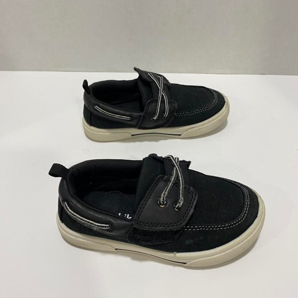 Tombik boat Black canvas slip on sneakers Toddler size 9. SKU829 #lifestyle